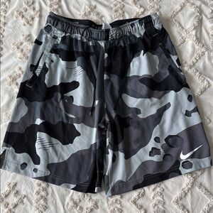 Nike Men's Athletic Camo Shorts in Black and Gray